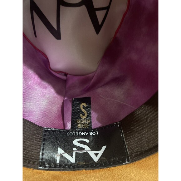 Anthropologie ASN Braided Rancher Hat Women Knotted Band Suede Orange Yellow S - Picture 5 of 5